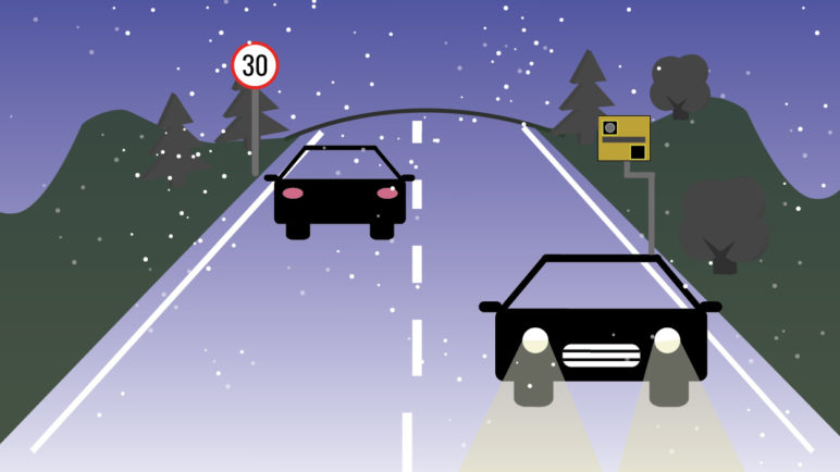 Winter driving safety thumb