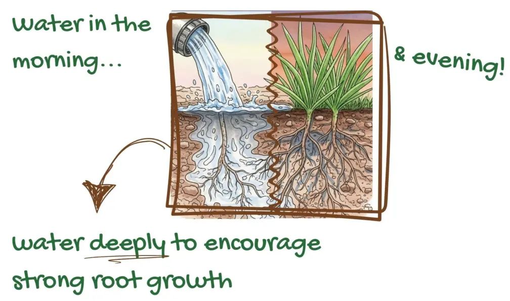 Watering lawn summer