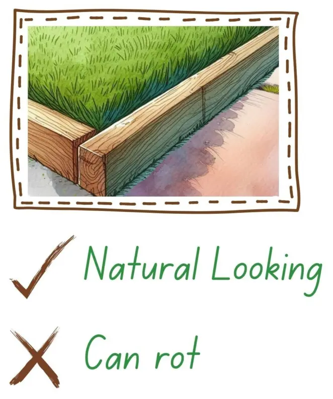 Wood lawn edging
