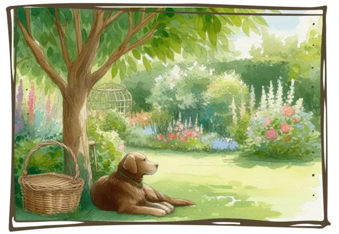 Dog in the garden