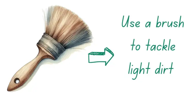 Use a brush to clean the mower