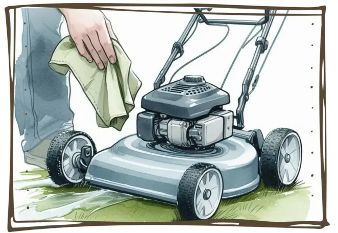 Cleaning a mower