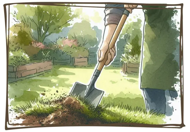 Preparation for laying turf step one