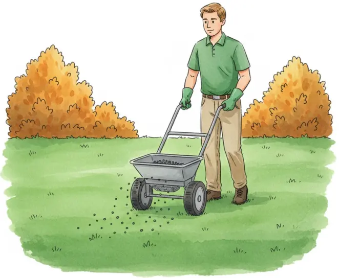 Winter lawn prep overseeding