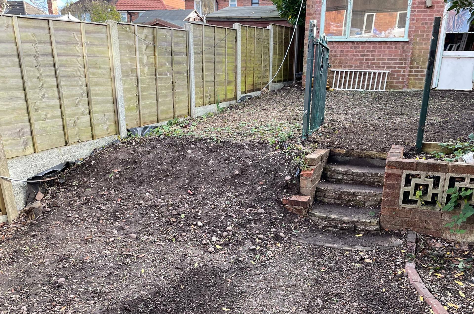 weeds removed ready for winter turfing