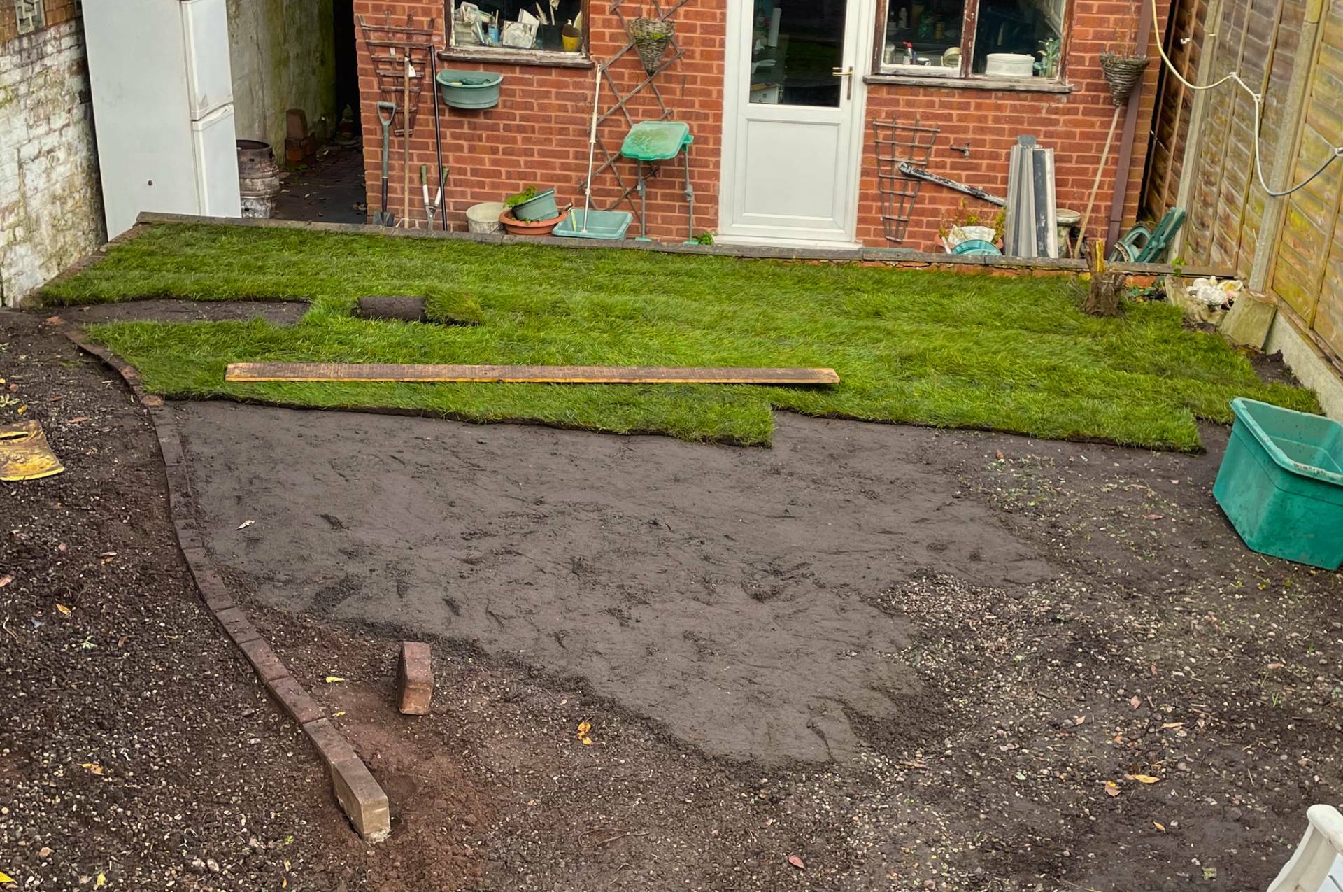 turfing in winter in progress